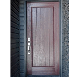 Mahogany planked fibreglass door. Professionally painted.